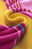 Pink Mixed Stripes Ribbed Knit Top