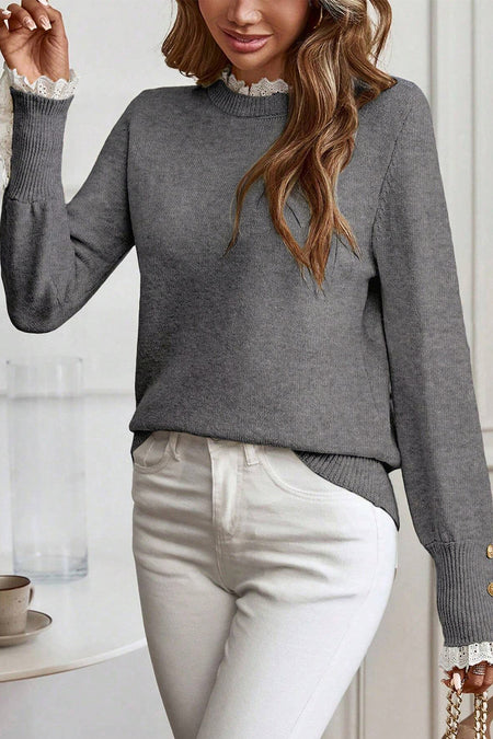 Lace Trim  Sweater