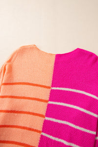 Striped Color Block Loose Fit Knit Sweater