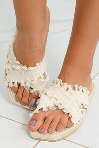 Tassel Woven Crossed Straps Flat Slippers