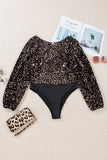 Sequin Puff Sleeve Bodysuit