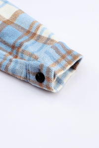 Plaid Flap Pocket Long Sleeve Shacket