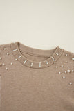 Pearled Drop Shoulder Sweater