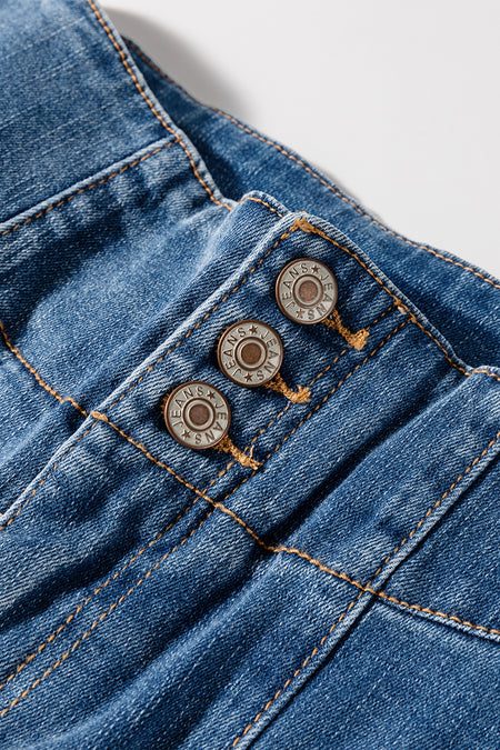 High Waist Raw Hem Flare Jeans