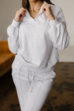 Polo Pullover and Drawstring Sweatpants Set