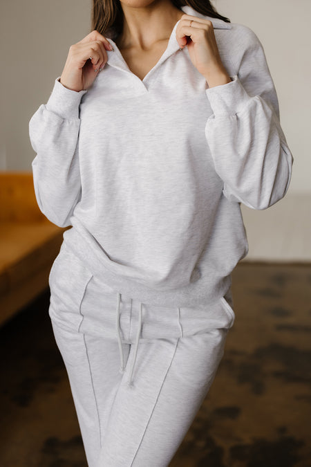 Polo Pullover and Drawstring Sweatpants Set
