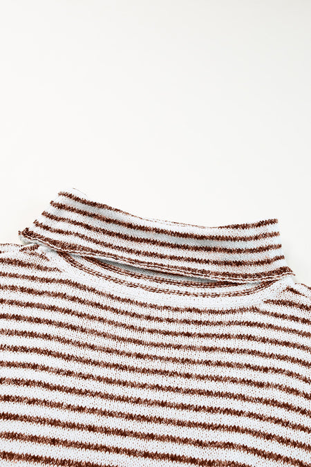 Striped Turtleneck Loose Sweater