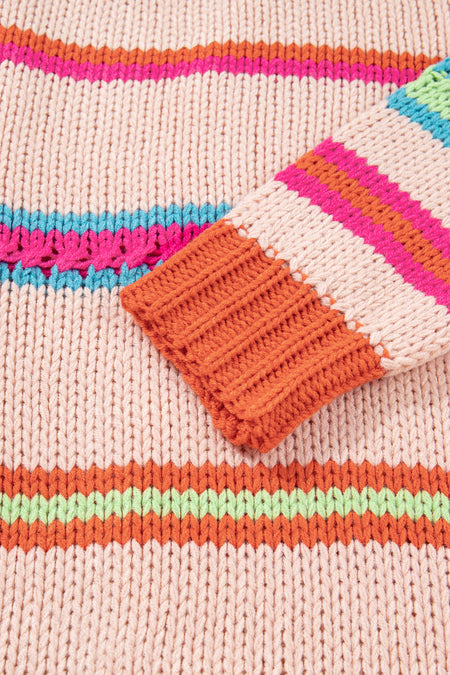 Striped Knit Oversize Cardigan