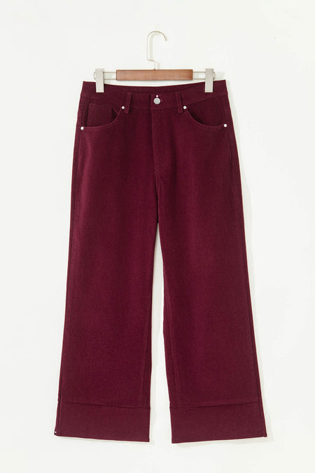 Corduroy High Waist Wide Leg Pants