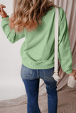 Solid Fleece Lined Drop Shoulder Terry Sweatshirt