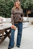 Western Crew Neck Knitted Sweater