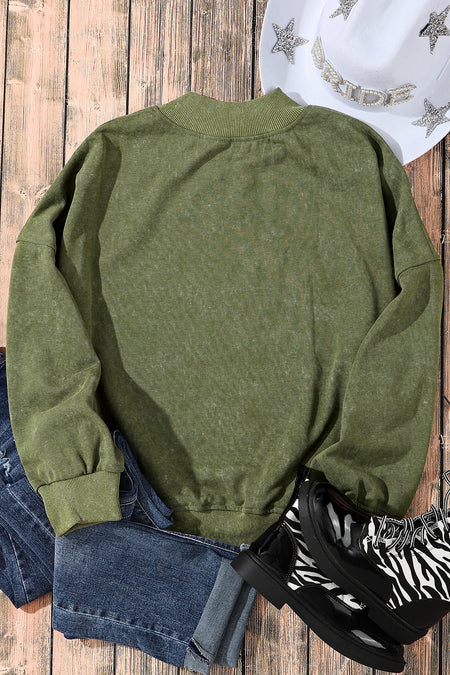 Drop Shoulder Crew Neck Pullover Sweatshirt