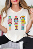 Nutcracker Doll Graphic Christmas Fashion Tee