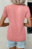 Petal Sleeve V Neck T Shirt