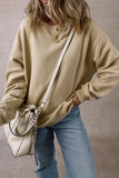 Fleece Lined Crew Neck Casual Sweatshirt