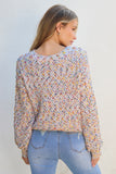 Confetti Knit Popcorn Sweater Top