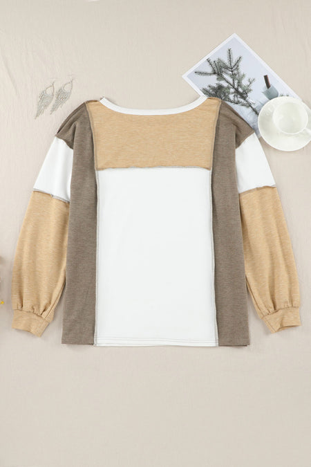 Exposed Seam Color-Block Top