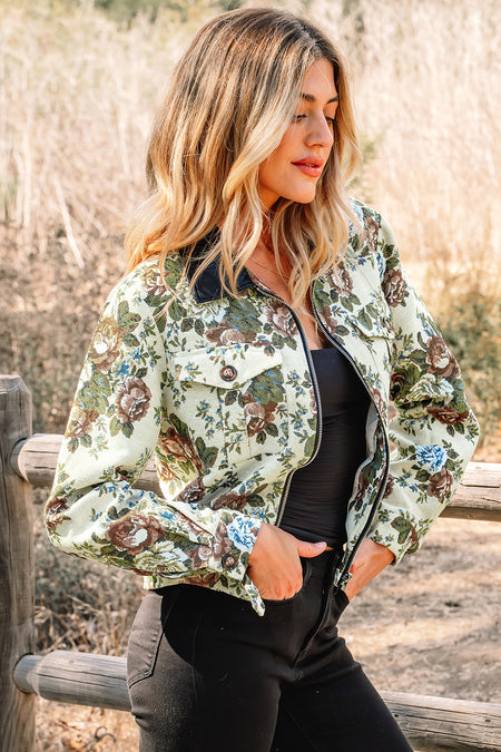 Floral Zip Up Jacket