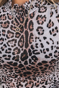 Leopard Mesh Long Sleeve Bodysuit