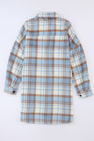 Plaid Flap Pocket Long Sleeve Shacket