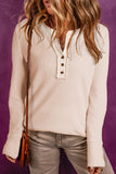 Waffle Knit Textured Henley Top