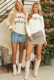 Thankful Ivory Embroidered Sweater