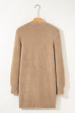 Fuzzy Buttoned Front Midi Solid Cardigan