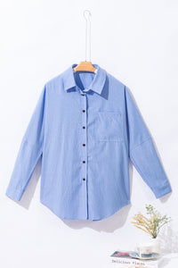 Roll-Tab Sleeve Pocketed Long Shirt