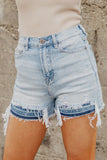 Vintage Washed Raw Edge Jean Shorts