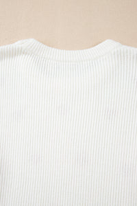 Heart Shape Drop Shoulder Round Neck Sweater