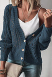 Open Knit Drop Shoulder Sweater Cardigan