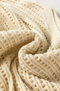 Open Knit Bracelet Sleeve Sweater