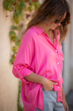 Hot Pink Sanctuary Linen Blend Shirt