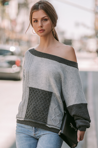 Charcoal Grey Clara Patchwork Sweater